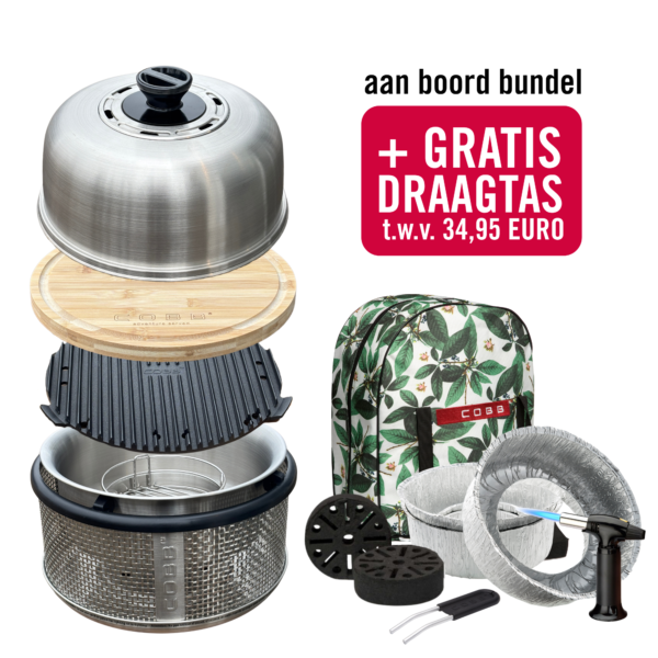 COBB aan boord bundel met barbecue, CobbleStones, aluminium kommen en gratis draagtas