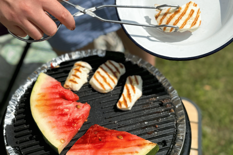 Recept halloumi watermeloen COBB op de grillplaat